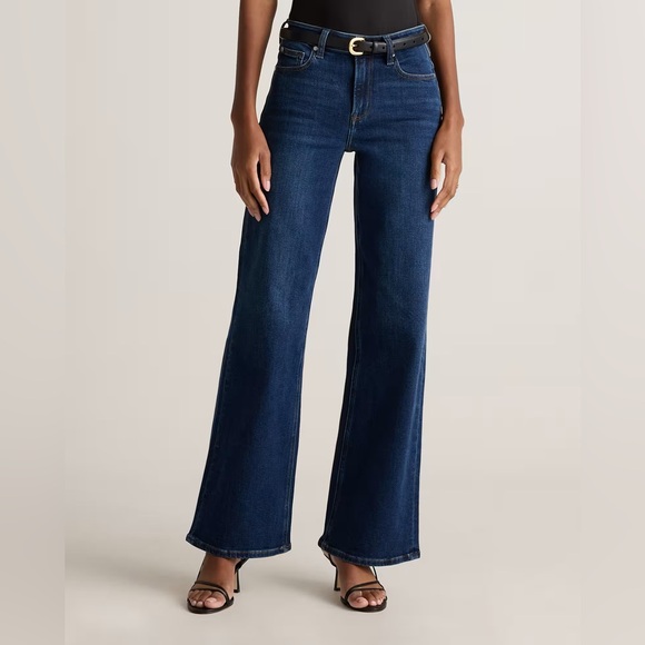 Quince Denim - Quince Dark Blue High-Rise Wide-Leg Jeans
